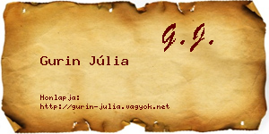 Gurin Júlia névjegykártya